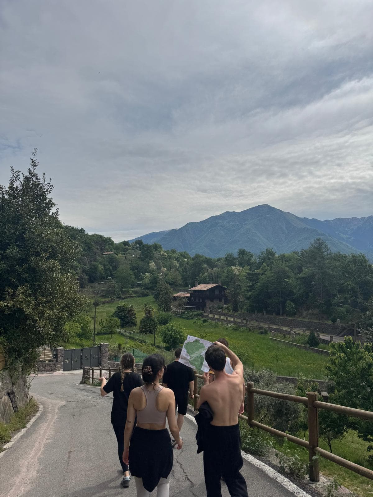 Morning walk with mountain views on a Youva retreat